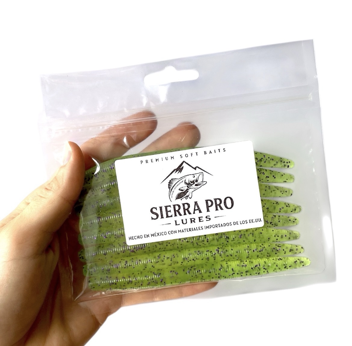Paquete (8) Senkos 5" Sierra Pro Lures Chartreuse