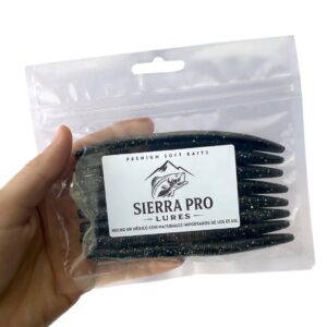 Paquete (8) Senkos 5" Sierra Pro Lures Negro Espacial