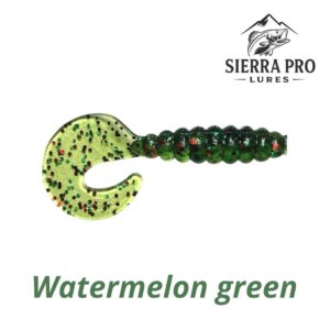 Paquete (8) Grubs 3" Sierra Pro Lures Watermelon Green