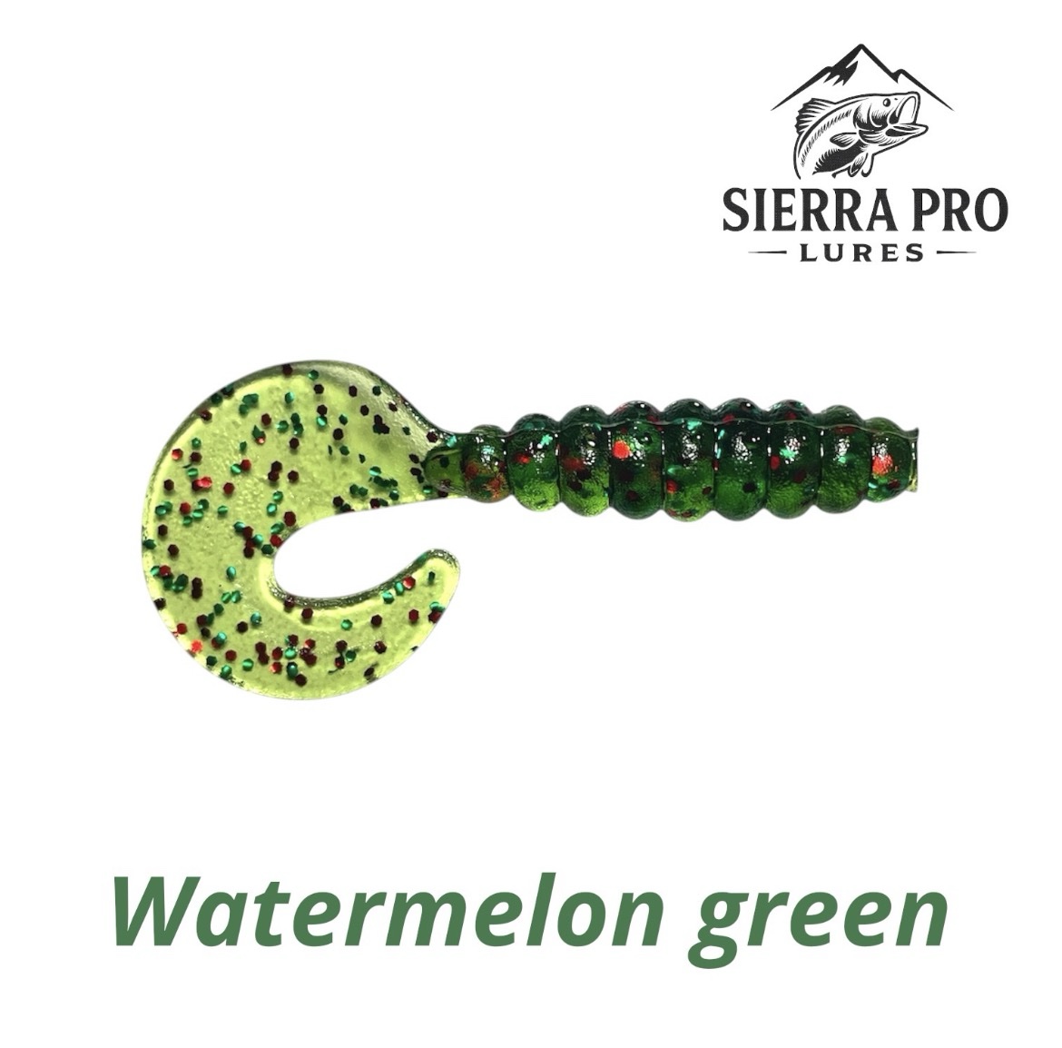 Paquete (8) Grubs 3" Sierra Pro Lures Watermelon Green