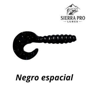 Paquete (8) Grubs 3" Sierra Pro Lures Negro Espacial