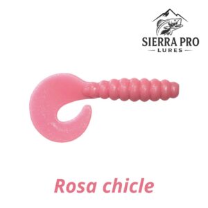 Paquete (8) Grubs 3" Sierra Pro Lures Rosa Chicle