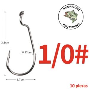 Paquete con 10 anzuelos wide gap 1/0
