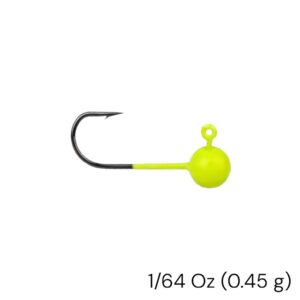 Paquete de 10 jig heads 0.45 g (1/64 Oz) Chartreuse