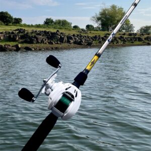 Caña baitcasting Shimano FX 1.98 m (6'6") + carrete izquierdo + línea trenzada 30 lb